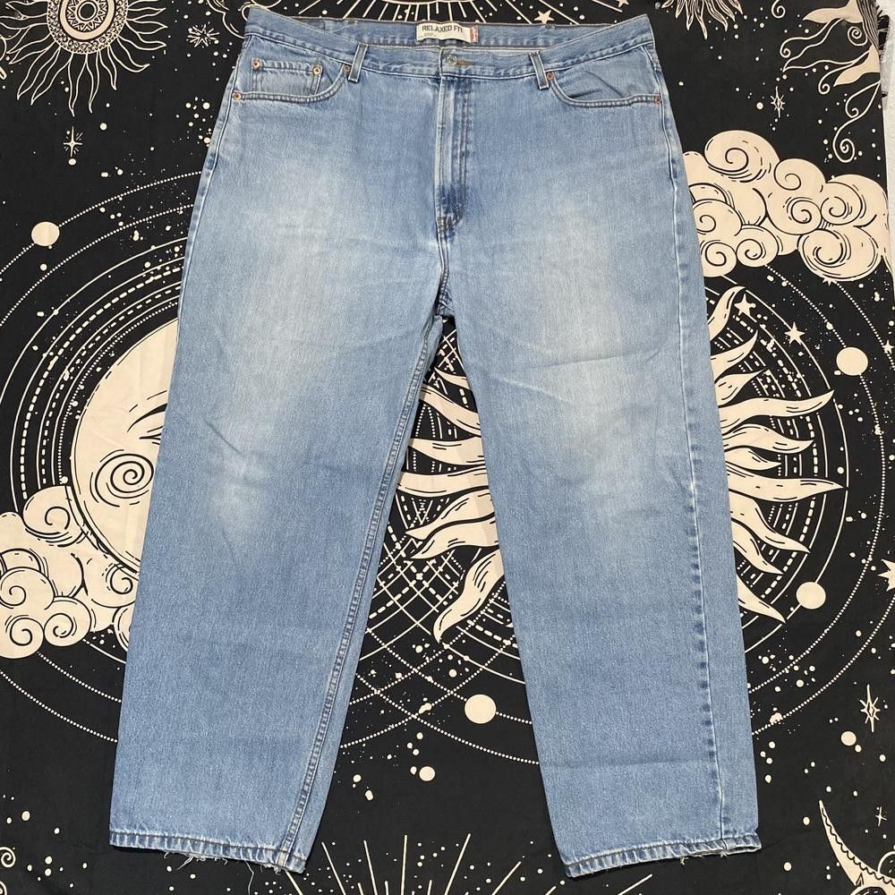 Levi's 550 Jeans Men's 44x30 Blue Cotton Denim Straight Relaxed Fit Baggy Travel